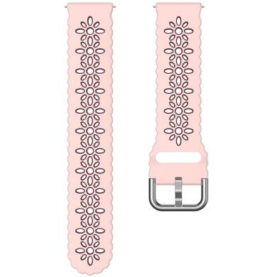 Ремінець Deexe Hollow Blossom для годинників з шириною кріплення 20 мм - Pink / Wine Red