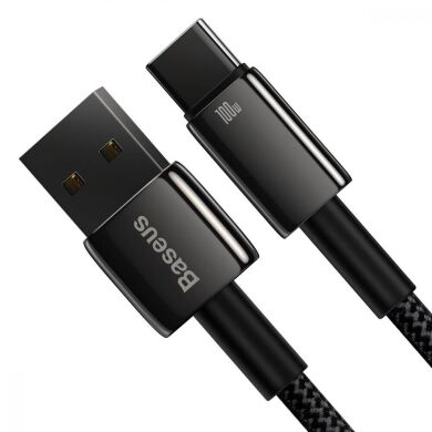 Кабель Baseus Tungsten Gold USB to Type-C (100W, 1m) CAWJ000001 - Black