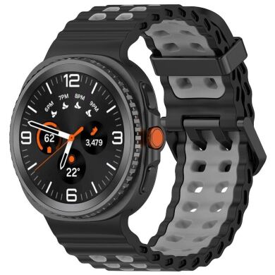 Ремешок Deexe Ocean Strap для Samsung Galaxy Watch 8 (40/44mm) / 8 Classic - Black / Grey