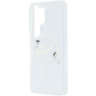 Защитный чехол Karl Lagerfeld IML Choupettes Karl Script Logo MagSafe для Samsung Galaxy S26 Ultra (KLHMS26L5HKSCAH) - Clear