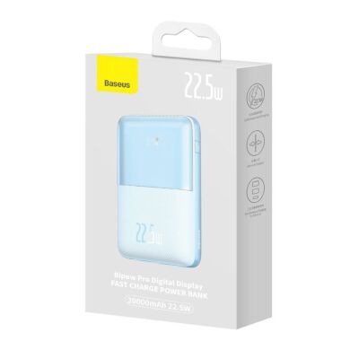 Внешний аккумулятор Baseus Bipow Pro 22.5W (20000mAh) + кабель USB to Type-C (3A, 0.3m) PPBD040303 - Blue