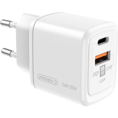 Сетевое зарядное устройство Intaleo TCG30GAN 30W GaN Charger - White