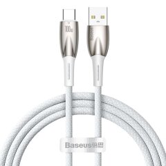 Кабель Baseus Glimmer Series USB to Type-C (100W, 5A, 1m) CADH00040 - White