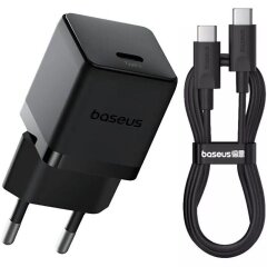 Сетевое зарядное устройство Baseus Palm 1C (20W) + кабель Type-C to Type-C (P10111602113-01) - Black