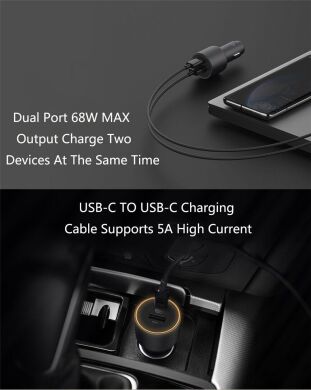 Автомобільний зарядний пристрій Xiaomi 100W Car (CC07ZM) - Black