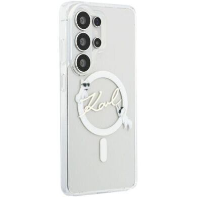 Защитный чехол Karl Lagerfeld IML Choupettes Karl Script Logo MagSafe для Samsung Galaxy S26 Ultra (KLHMS26L5HKSCAH) - Clear