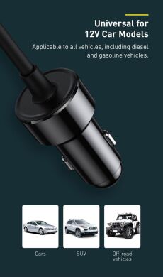 Автомобильный инвертор Baseus In-Сar Inverter 150W (220V CN/EU Plug) CRNBQ-A01 - Black