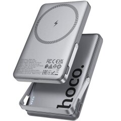 Внешний аккумулятор Hoco Q36 Magnetic 20W (5000mAh) - Metal grey