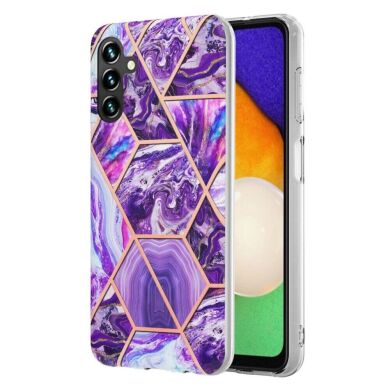 Защитный чехол Deexe Marble Pattern для Samsung Galaxy A54 (A546) - Dark Purple