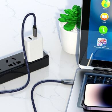 Кабель Hoco U134 Primero 240W Type-C to Type-C (5A, 1.8m) - Blue
