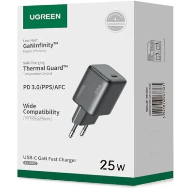 Сетевое зарядное устройство UGREEN X517 GaN 25W (Type-C) 65736 - Black