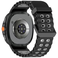 Ремешок Deexe Ocean Strap для Samsung Galaxy Watch 8 (40/44mm) / 8 Classic - Black / Grey