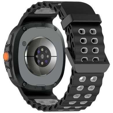 Ремешок Deexe Ocean Strap для Samsung Galaxy Watch 8 (40/44mm) / 8 Classic - Black / Grey