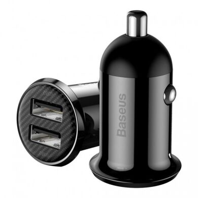Автомобільний зарядний пристрій Baseus Grain Pro (2USB, 4.8A) CCALLP-01 — Black