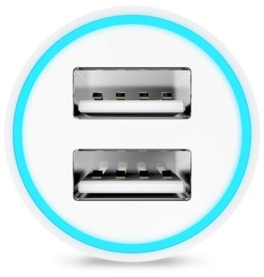 Автомобильное зарядное устройство HOCO UC204 2.4A Dual USB - White