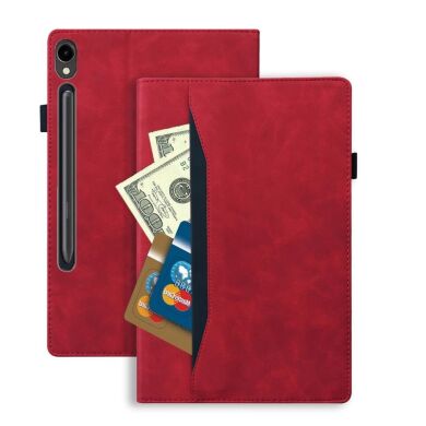 Чехол Deexe Business Style для Samsung Galaxy Tab S9 FE Plus (X610/616) - Red