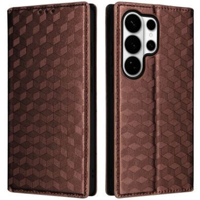 Чохол Deexe Rhombus Book для Samsung Galaxy S26 Ultra - Brown