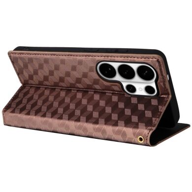 Чохол Deexe Rhombus Book для Samsung Galaxy S26 Ultra - Brown
