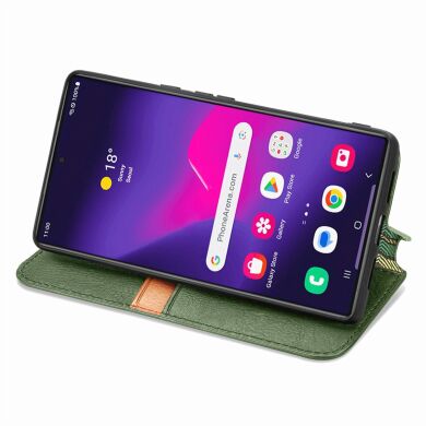 Чехол Deexe Rhombus Wallet для Samsung Galaxy S26 Ultra (S948) - Green