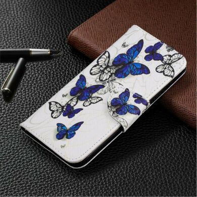 Чехол-книжка Deexe Color Wallet для Samsung Galaxy A01 (A015) - Blue Butterflies