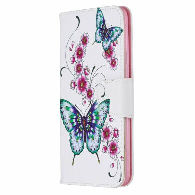 Чехол-книжка Deexe Color Wallet для Samsung Galaxy A20s (A207) - Green Butterflies and Flowers