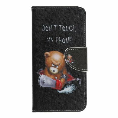Чехол-книжка Deexe Color Wallet для Samsung Galaxy A70 (A705) - Brown Bear and Warning Words