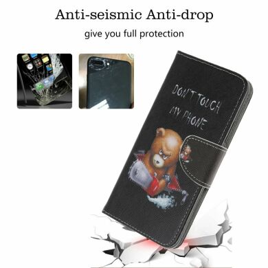 Чехол-книжка Deexe Color Wallet для Samsung Galaxy A70 (A705) - Brown Bear and Warning Words