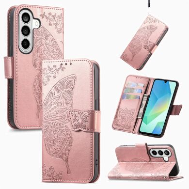 Чехол UniCase Butterfly Pattern для Samsung Galaxy A57 (A576) - Rose Gold