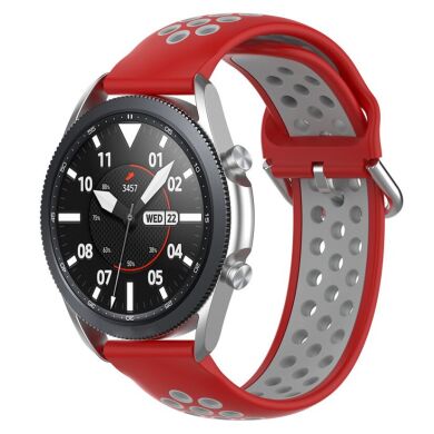 Ремешок Deexe Dual Color для Samsung Galaxy Watch 3 (45mm) - Red / Grey