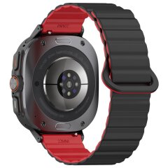 Ремінець Deexe Magnetic Band для Samsung Galaxy Watch Ultra (47mm) - Black / Red