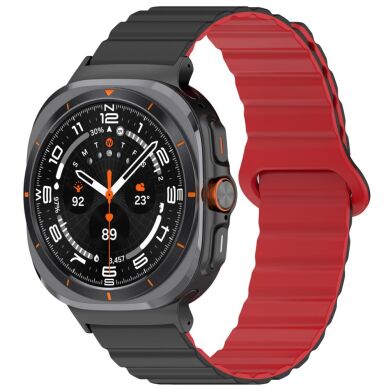 Ремінець Deexe Magnetic Band для Samsung Galaxy Watch Ultra (47mm) - Black / Red