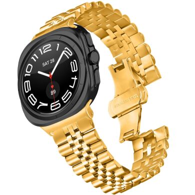 Ремешок Deexe Stainless Steel QuickFit для Samsung Galaxy Watch 8 (40/44mm) / 8 Classic / Ultra (2025) - Gold