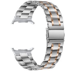 Ремешок Deexe Stainless Steel Strap для Samsung Galaxy Watch Ultra (2025) - Silver / Rose Gold