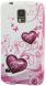 Силиконовая накладка Deexe Flower Pattern для Samsung S5 mini (G800) - Heart Pattern. Фото 1 из 5