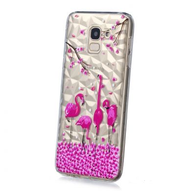 Силиконовый чехол UniCase 3D Diamond Pattern для Samsung Galaxy J6 2018 (J600) - Rose Flamingo
