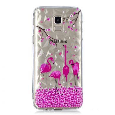 Силиконовый чехол UniCase 3D Diamond Pattern для Samsung Galaxy J6 2018 (J600) - Rose Flamingo