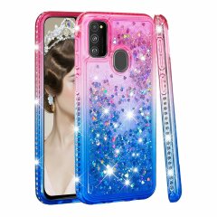 Силіконовий (TPU) чохол Deexe Fashion Glitter для Samsung Galaxy M30s (M307) / Galaxy M21 (M215) - Rose / Blue