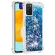 Силіконовий (TPU) чохол Deexe Liquid Glitter для Samsung Galaxy A03s (A037) - Blue Hearts