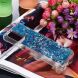 Силиконовый (TPU) чехол Deexe Liquid Glitter для Samsung Galaxy A03s (A037) - Blue Hearts. Фото 5 из 7