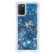 Силиконовый (TPU) чехол Deexe Liquid Glitter для Samsung Galaxy A03s (A037) - Blue Hearts. Фото 2 из 7
