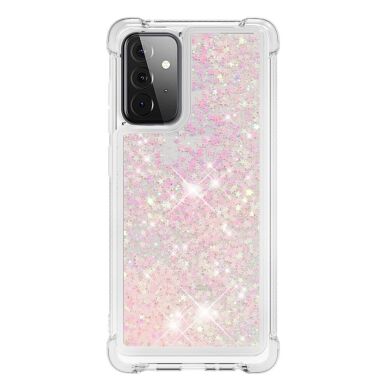 Силиконовый (TPU) чехол Deexe Liquid Glitter для Samsung Galaxy A72 (А725) - Pink