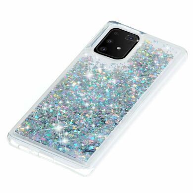 Силиконовый (TPU) чехол Deexe Liquid Glitter для Samsung Galaxy S10 Lite (G770) - Silver