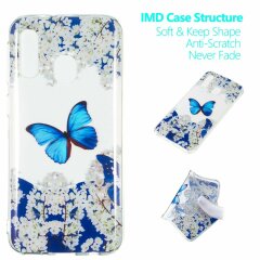 Силіконовий (TPU) чохол Deexe Pretty Glossy для Samsung Galaxy A40 (А405) - Butterfly and White Flowers