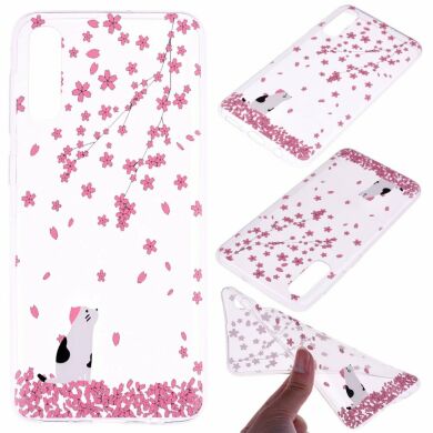 Силіконовий (TPU) чохол Deexe Pretty Glossy для Samsung Galaxy A50 (A505) / A30s (A307) / A50s (A507) - Flower and Cat