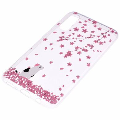 Силіконовий (TPU) чохол Deexe Pretty Glossy для Samsung Galaxy A50 (A505) / A30s (A307) / A50s (A507) - Flower and Cat