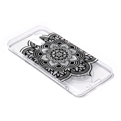 Силиконовый (TPU) чехол Deexe Pretty Glossy для Samsung Galaxy A6+ 2018 (A605) - Black Flower