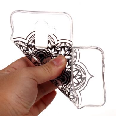 Силиконовый (TPU) чехол Deexe Pretty Glossy для Samsung Galaxy A6+ 2018 (A605) - Black Flower