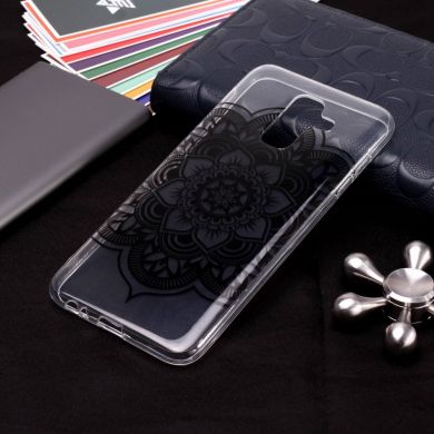Силиконовый (TPU) чехол Deexe Pretty Glossy для Samsung Galaxy A6+ 2018 (A605) - Black Flower