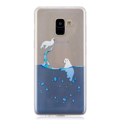 Силиконовый (TPU) чехол Deexe Pretty Glossy для Samsung Galaxy A8+ (A730) - Dolphin and Seal