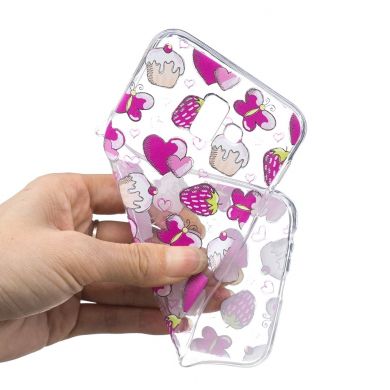 Силіконовий (TPU) чохол Deexe Pretty Glossy для Samsung Galaxy J6+ (J610) - Cakes and Strawberries